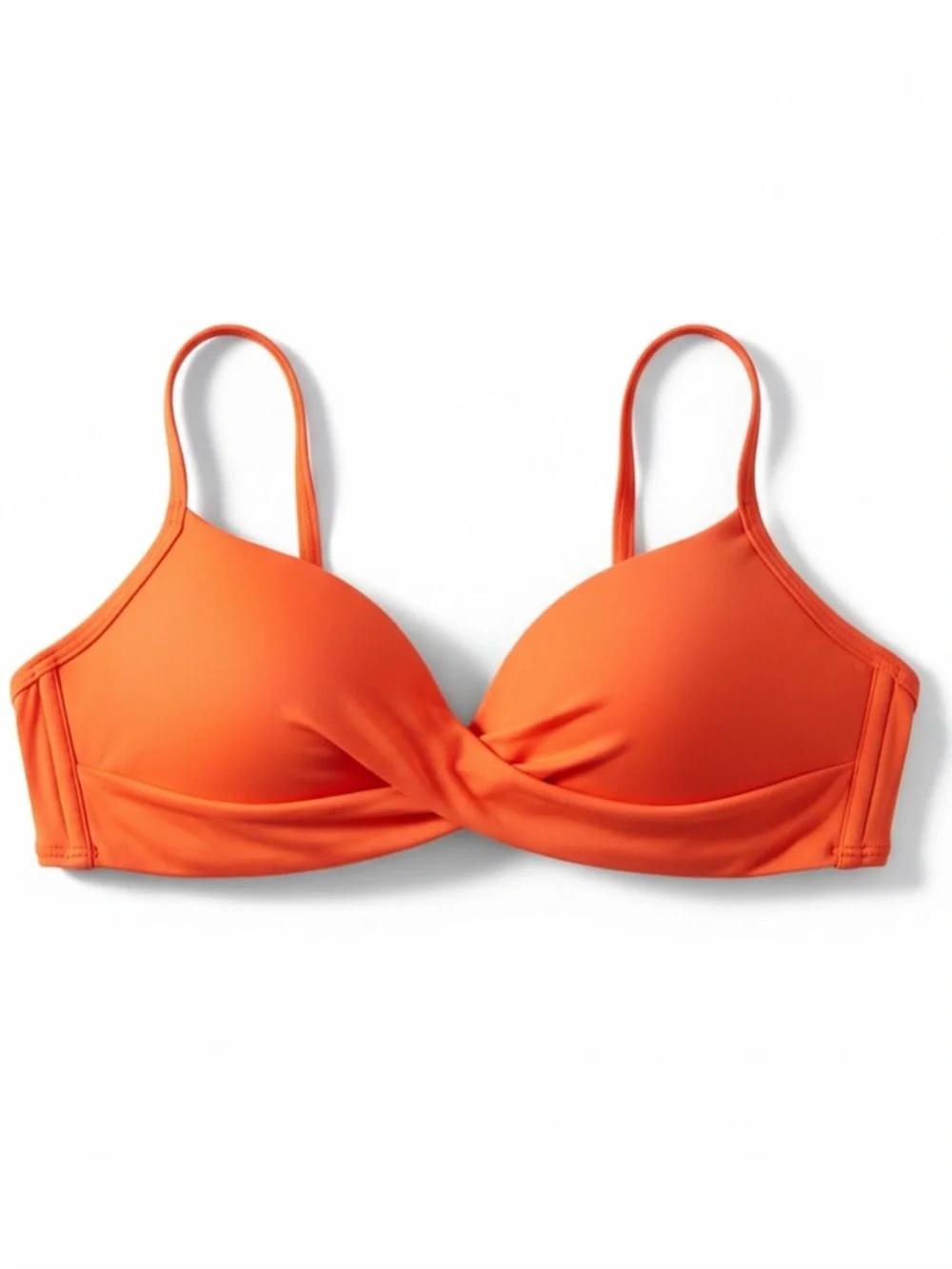 NWT Vince Camuto Draped Bikini Top in‎ Tangerine Adjustable Straps Beach Swim